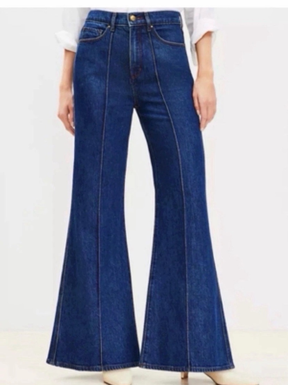 NWT LOFT Deep indigo High-Rise Flare Jeans